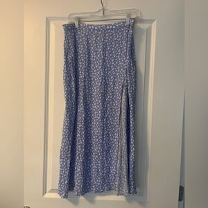 & Other Stories Floral Side Slit Midi Skirt